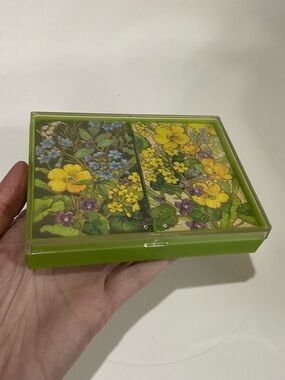 Vintage Hallmark playing cards 2 box set green